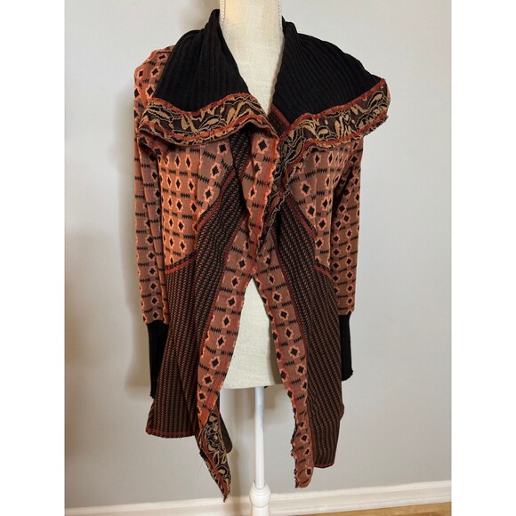 BKE Women's Boho Floral Geometric Open Cardigan Sweater‎ Size Small - Picture 1 of 6